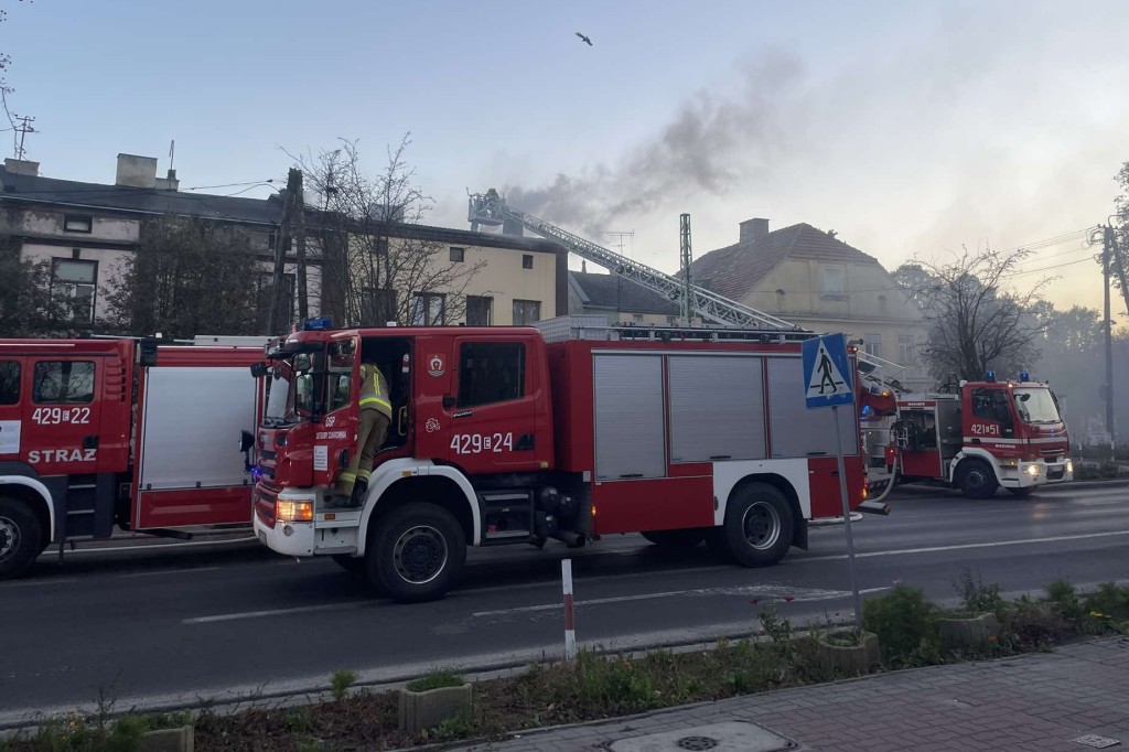 Pożar kamienicy w Krośniewicach