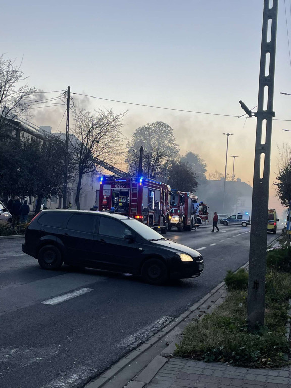 Pożar kamienicy w Krośniewicach