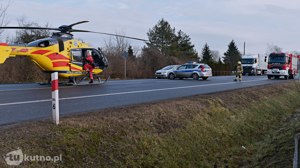 Wypadek na DK92. Lądowały śmigłowce LPR