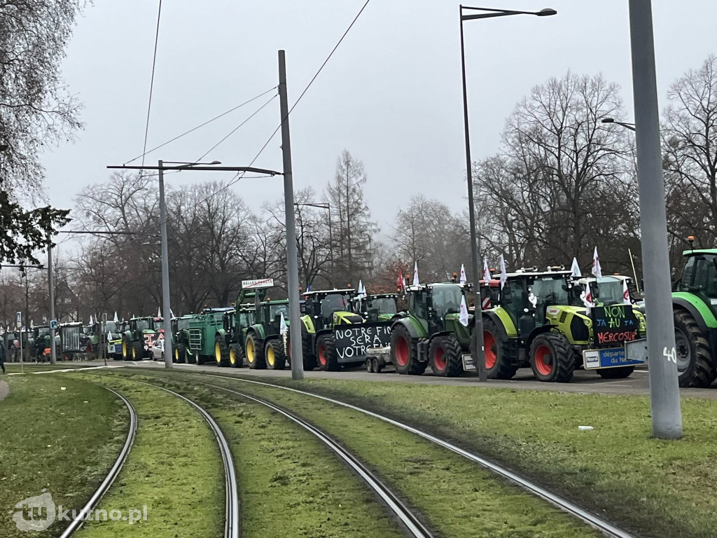 Strasburg: Rolnicy z powiatu kutnowskiego protestują przeciwko umowie z Mercosur