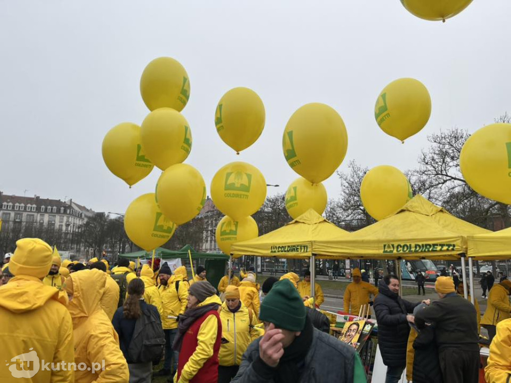 Strasburg: Rolnicy z powiatu kutnowskiego protestują przeciwko umowie z Mercosur