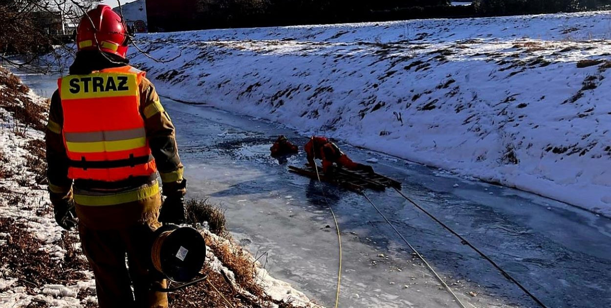 Ćwiczenia na lodzie: strażacy w akcji