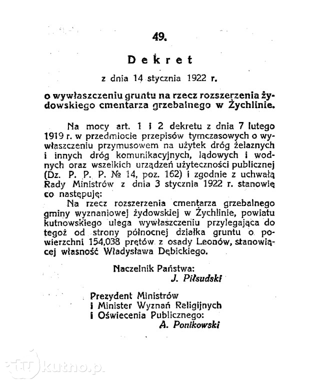 Żychlin: Pamięć o cmentarzu żydowskim trwa