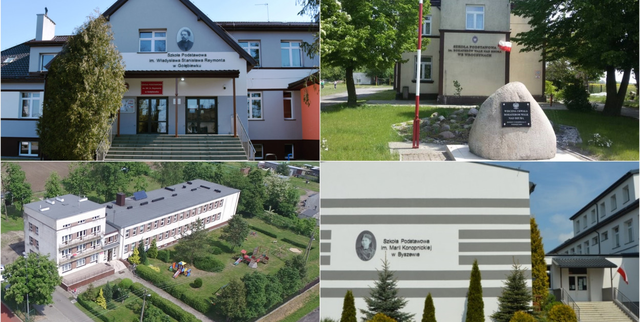 SP w Byszewie, SP w Strzegocinie, SP w Gołębiewku, SP we Wroczynach