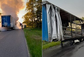 Pożar tira! 4 zastępy straży w akcji!-11749