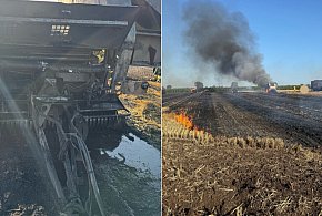 Płonęła prasa rolnicza i słoma - 19 strażaków walczyło z ogniem-13487