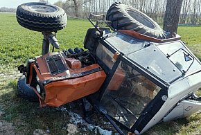 3 promile i zakazy. Wsiadł do ciągnika i doprowadził do wypadku