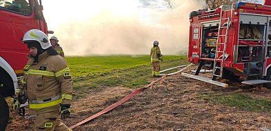 Pożar w Strzegocinie. Spłonęły stare belki słomy