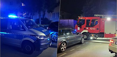 Nocny pożar przy ulicy Dąbrowskiego w Kutnie