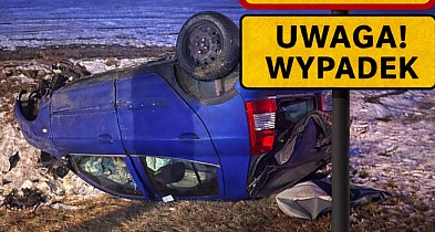 Prawie 3 promile, zakaz jazdy i dachowanie w rowie