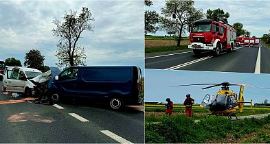 Wypadek dwóch busów w Daszynie: na miejscu lądował helikopter