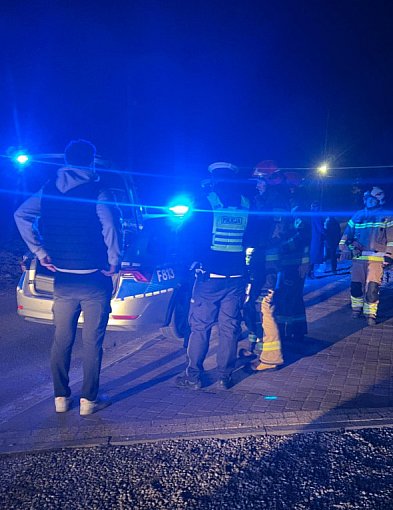 Potrącenie rowerzysty w Grabkowie. Wieczorna interwencja strażaków