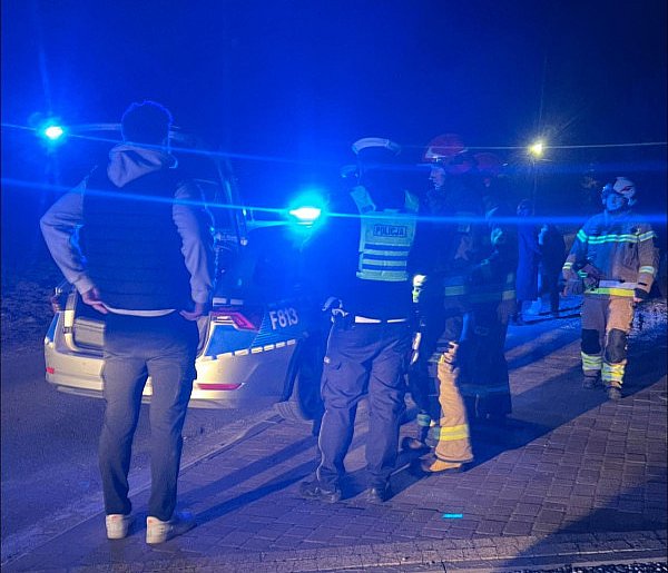 Potrącenia rowerzysty w Grabkowie. Wieczorna interwencja strażaków
