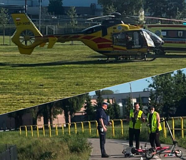 Wypadek z udziałem hulajnogi elektrycznej - lądował śmigłowiec LPR!