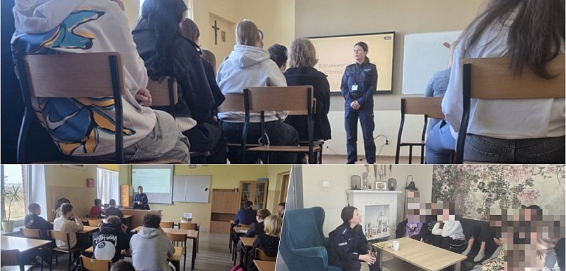 Edukacja zamiast kar. Kutnowska policjantka uświadamia młodzież o zagrożeniach