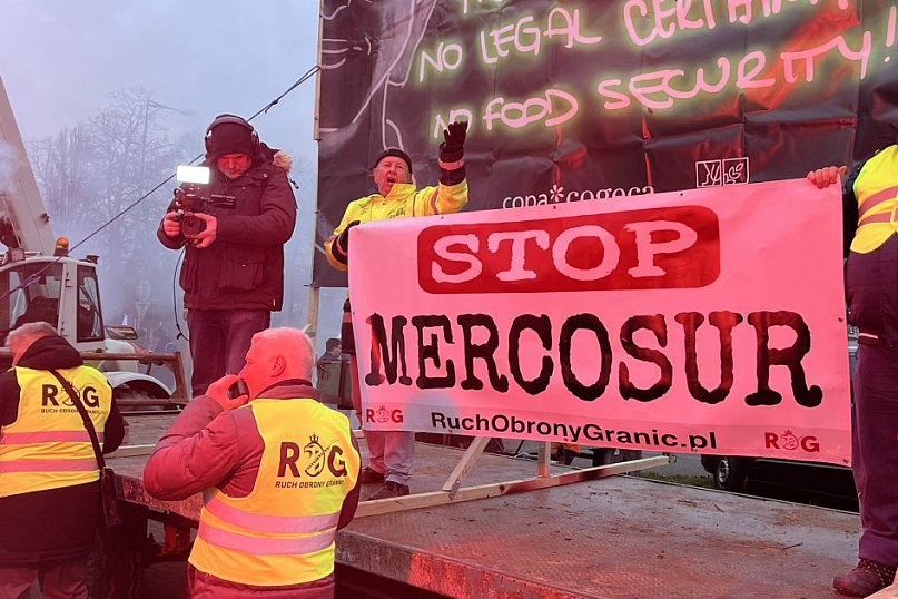Strasburg: Rolnicy z powiatu kutnowskiego protestują przeciwko umowie z Mercosur
